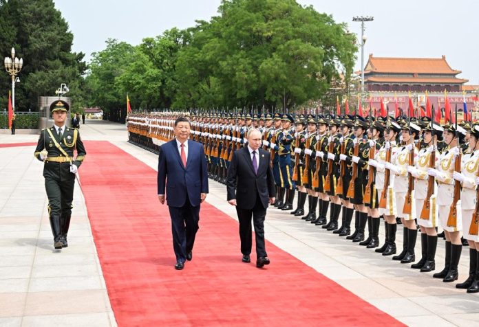 Xi ve Putin Pekin'de. © Telif hakkı: Xinhua/Rao Aimin, Çekim yeri ve tarihi: Pekin, 17.5.2024